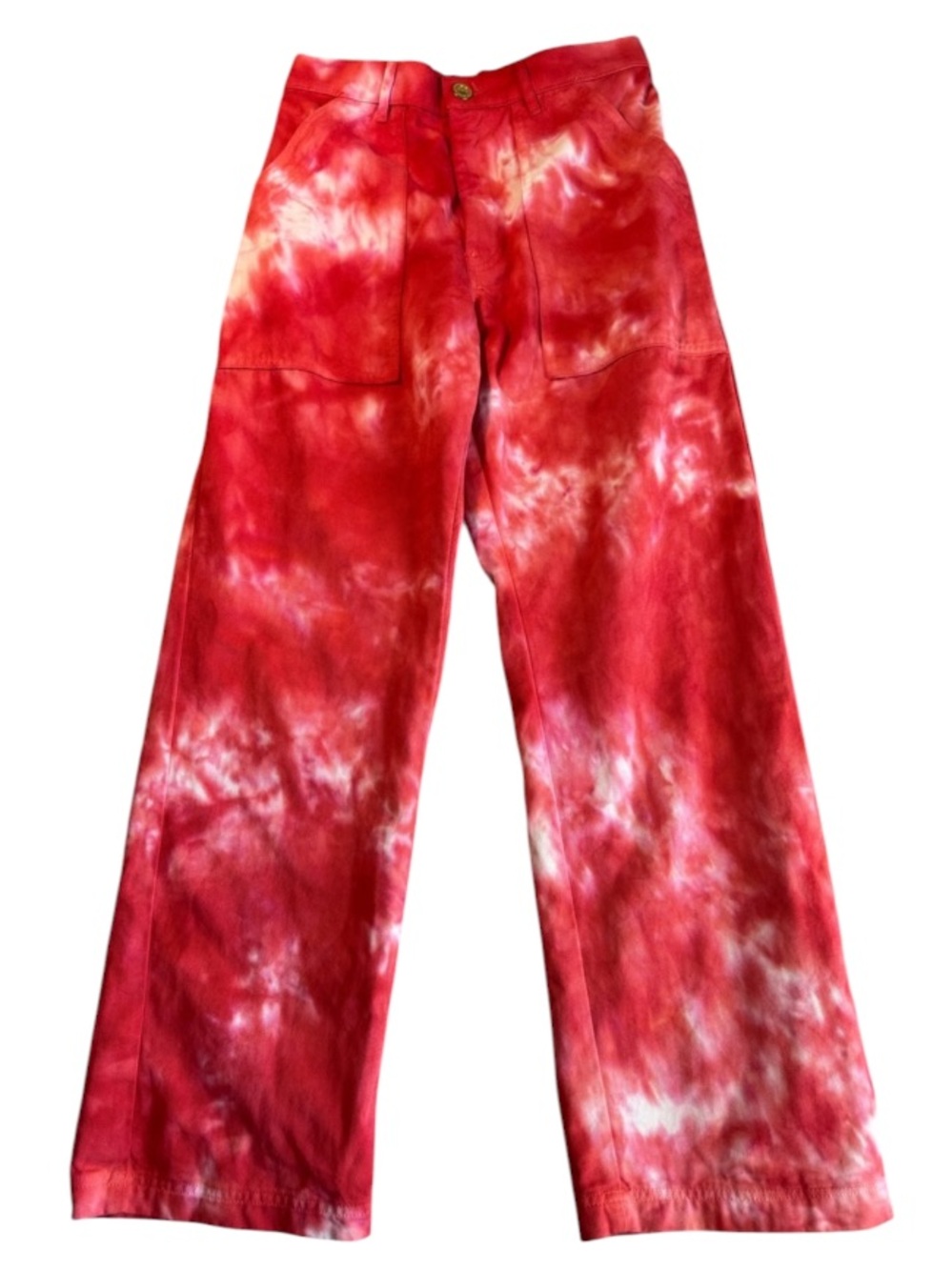 Rare Big Bud Press Work Pants Red Tie Dye Size Small
